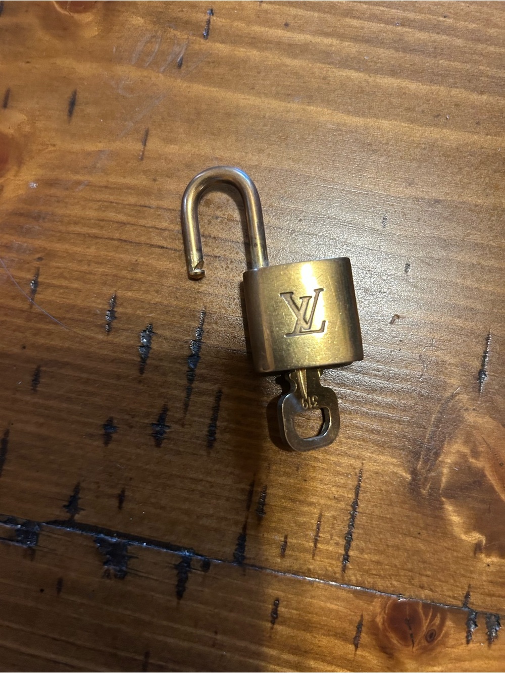 Louis Vuitton Brass-Tone LV Padlock with Key - Picture 2 of 3